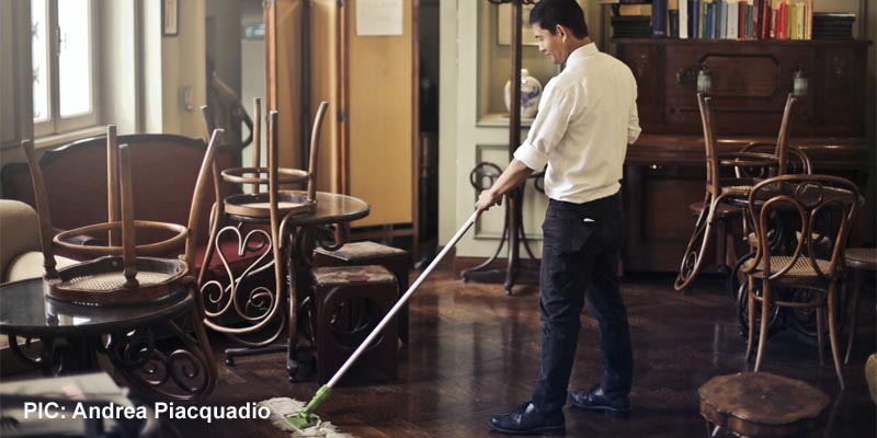 Chemical-free sanitation for reduced workplace risks